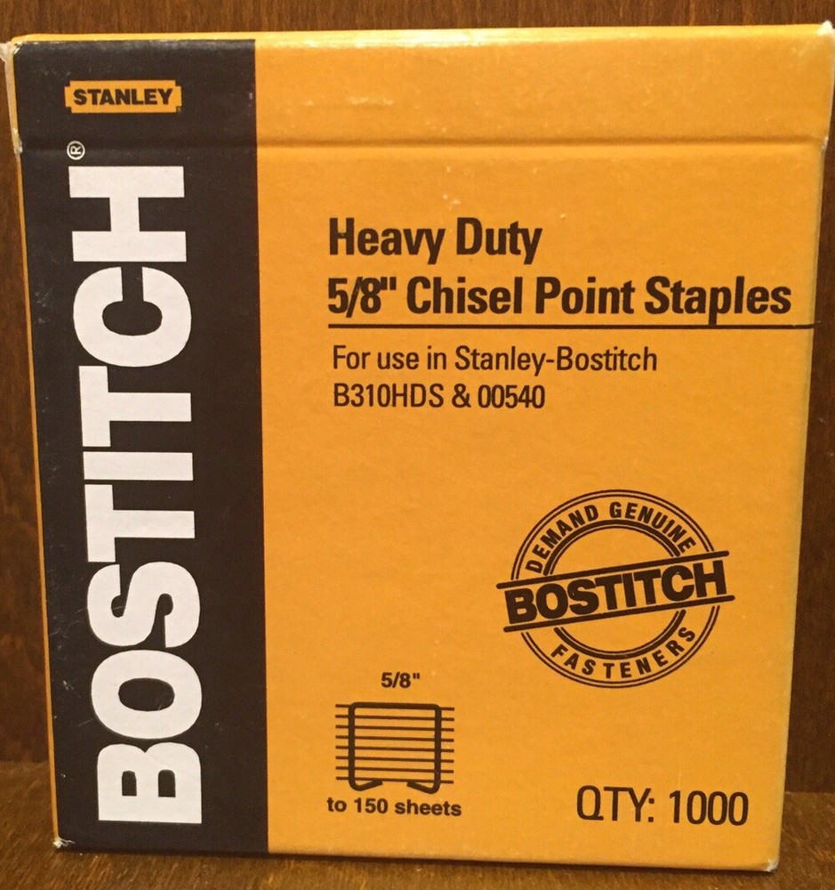 Bostitch Heavy-Duty 5/8” Chisel Point Staples 1000 pack