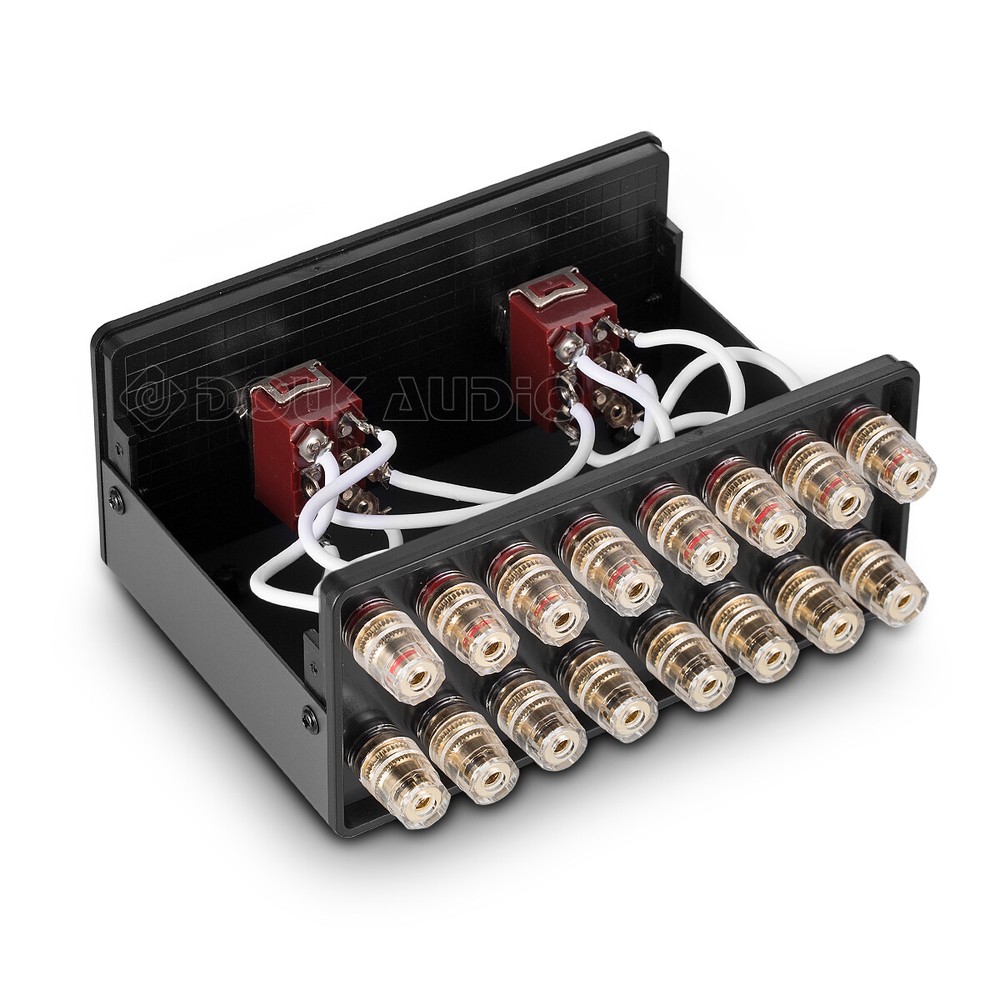 Passive 2-IN-2-OUT Power Amplifier / Speaker Switch Box A/B Selector Splitter