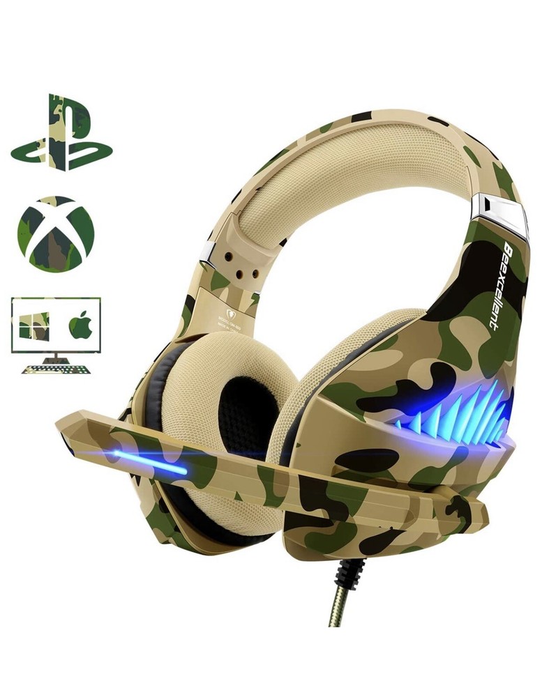 Ps4 Gaming Camo Headset Also Compatible With Xbox One PC (a) M29
