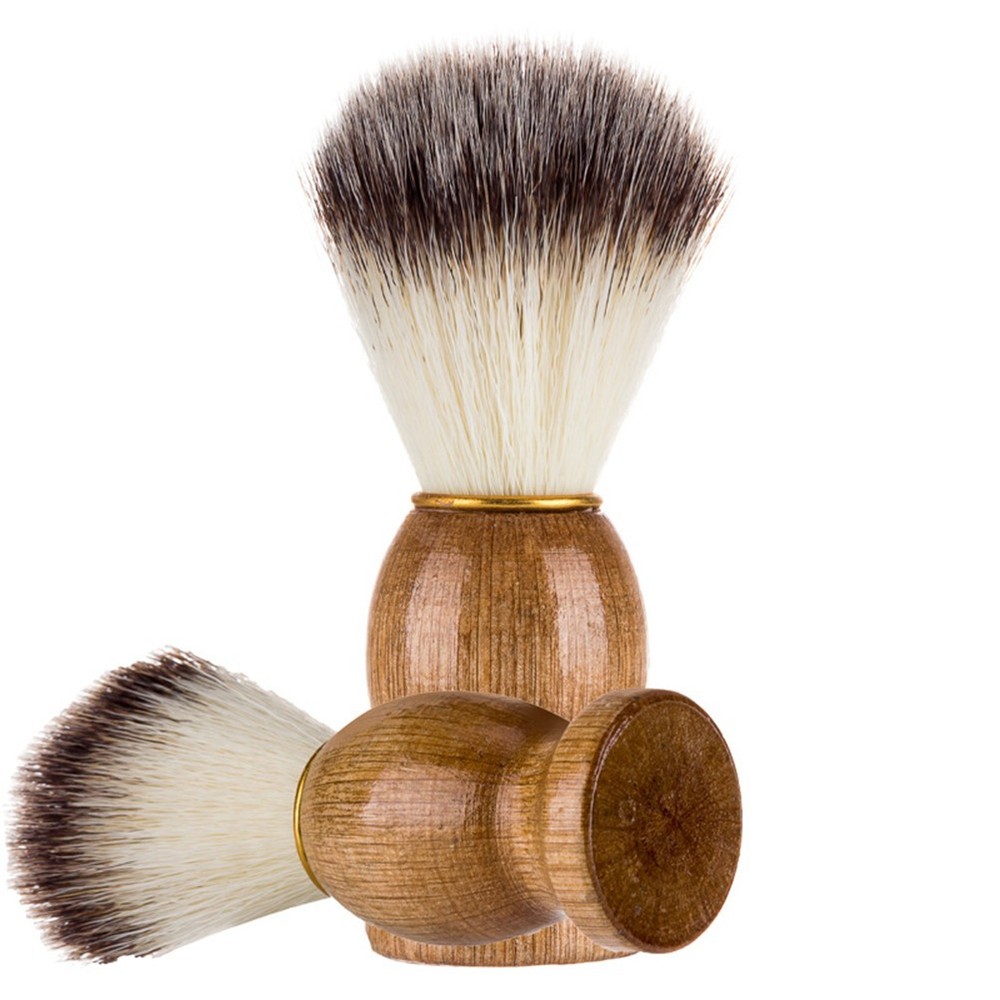 Small Beard Brush with Handle Shaving Men Barber Professional for