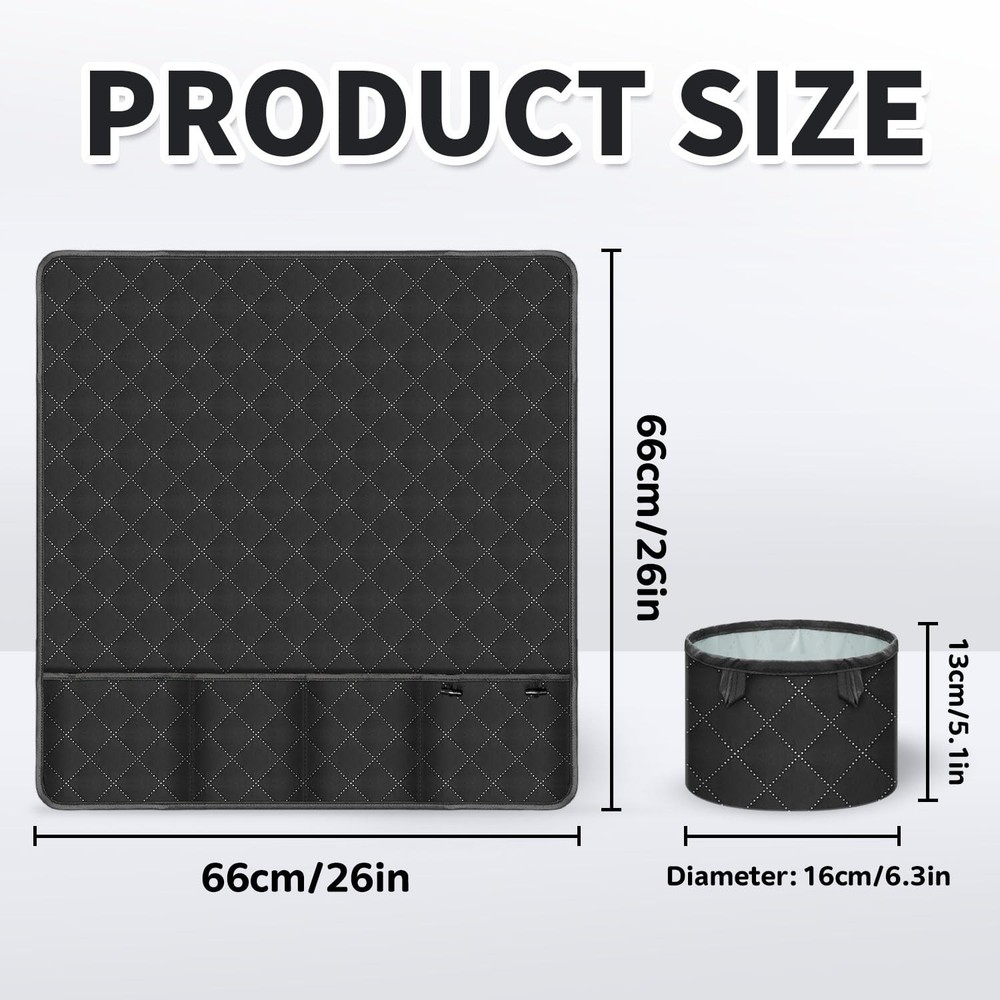 Sewing Machine Pad Table 26x26 Inch Black Polyester Foldable Pockets Organizer