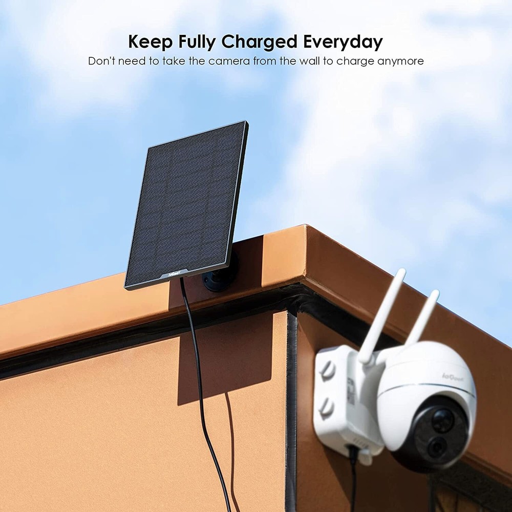 ieGeek USB Port Solar Panel for Security Camera ,360°Adjustable,Waterproof Panel