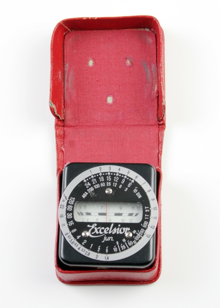 Vintage Excelsior Junior Reflected Light Meter w/Case - Works!