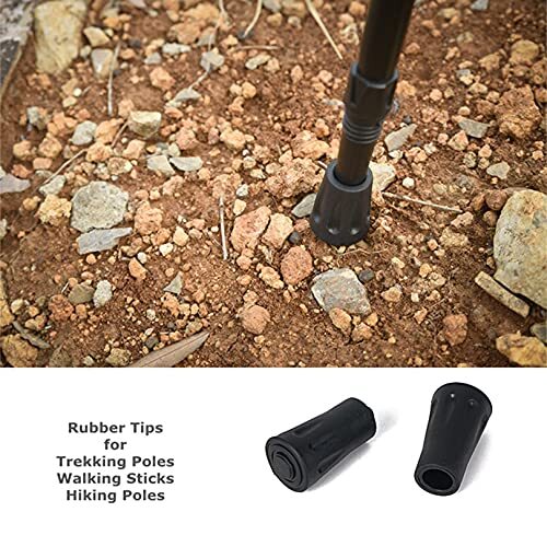 Walking Stick Tips Rubber 4 Pack Trekking Pole Tips Replacement Rubber Feet f...