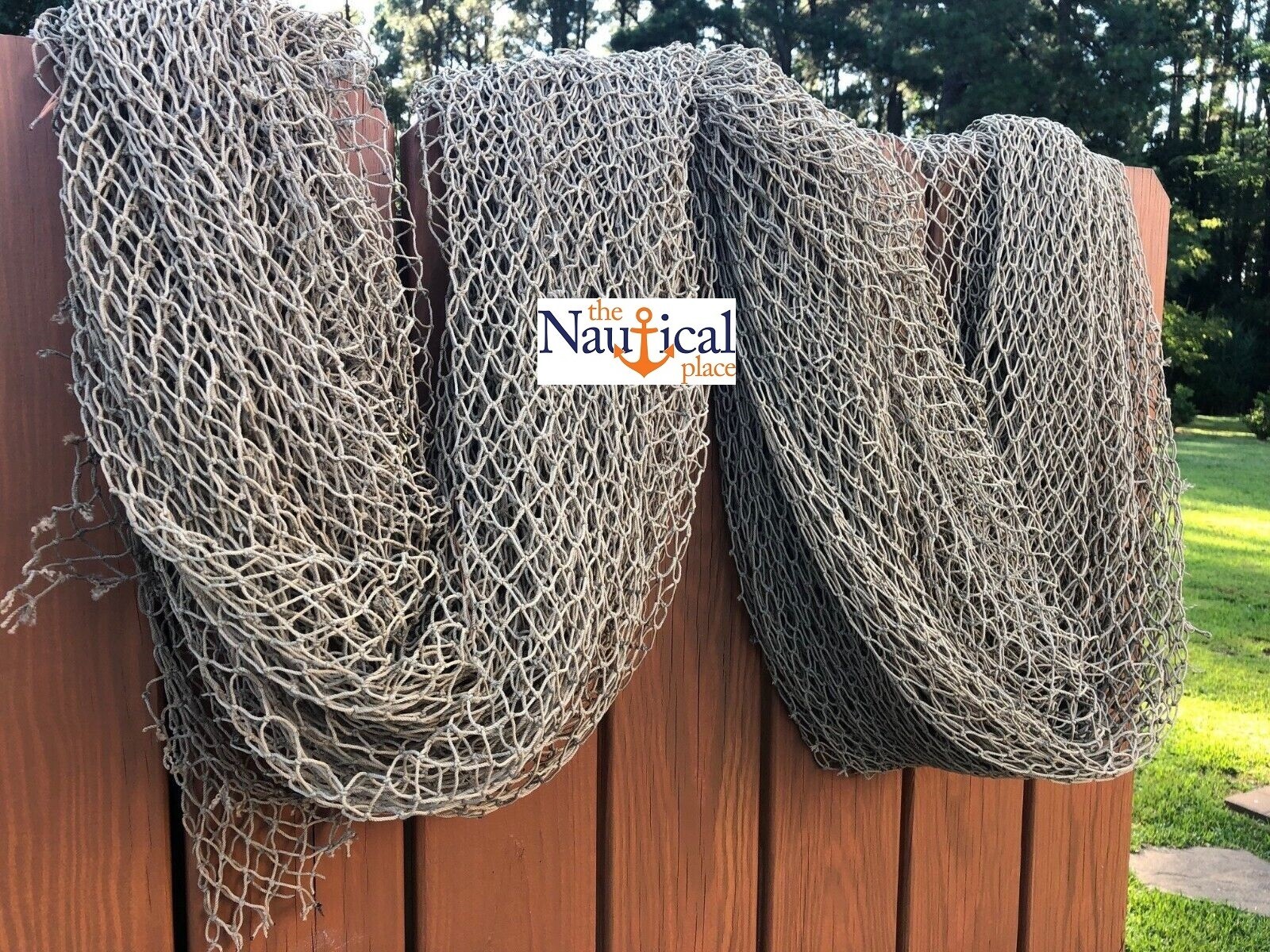 Authentic Fish Netting, 15 ft x 15 ft HEAVY Knotted, Vintage Used Fishing Net