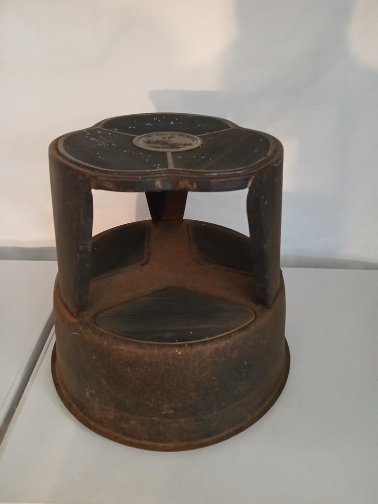 Vintage Kick Kik Step Stool With Wheels Cramer Industries Used Library School