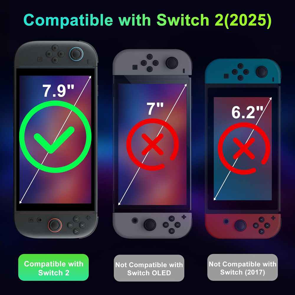 2Pcs Screen Protector for Nintendo Switch 2 2025 HD Tempered Glass Easy Install