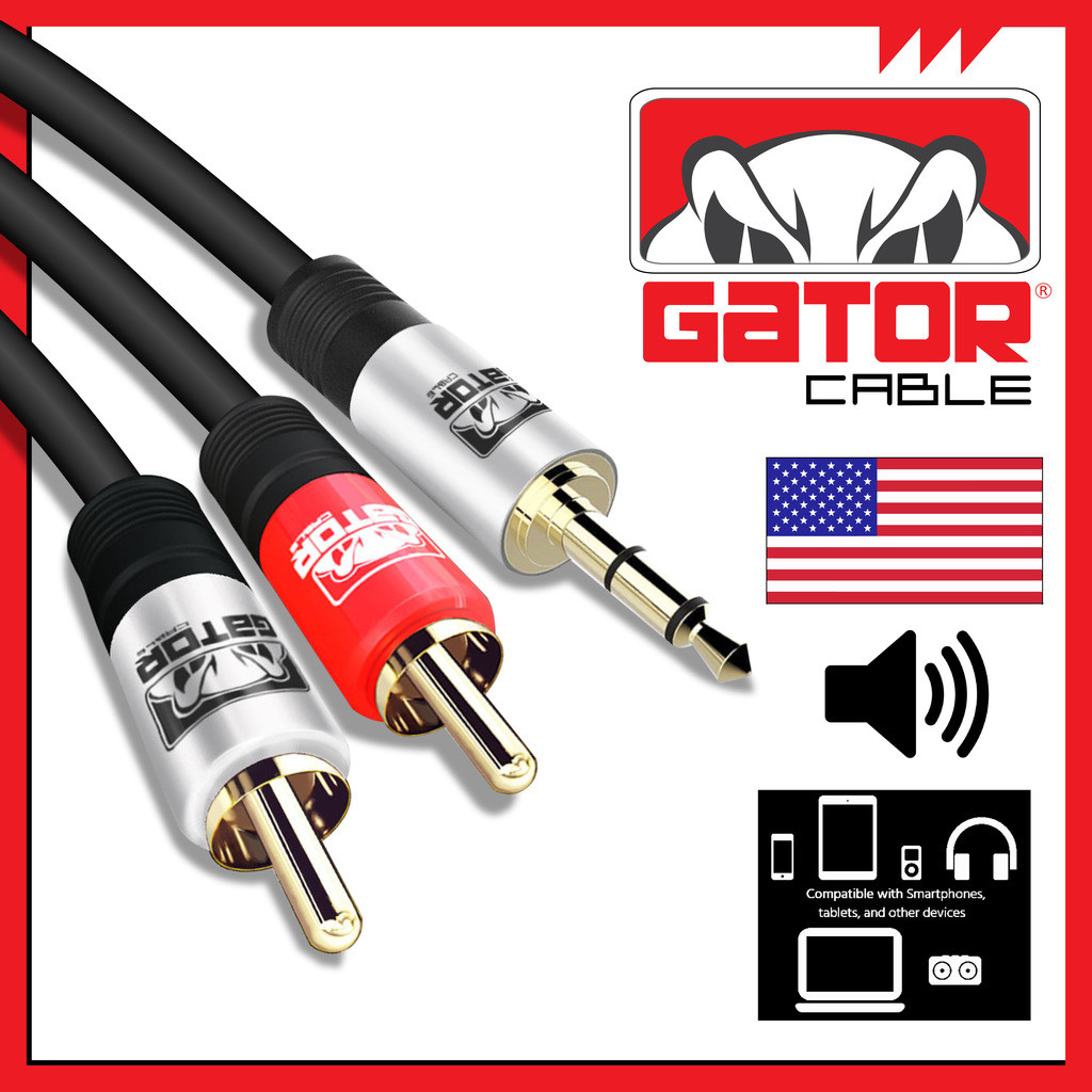 AUX Auxiliary 3.5mm Audio Male to 2 RCA Y Male Stereo Cable Cord Wire Plug