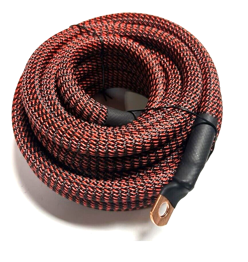 20ft 1/0 Gauge BLACK/RED SNAKESKIN OFC Wire Strands Copper Marine Cable AWG