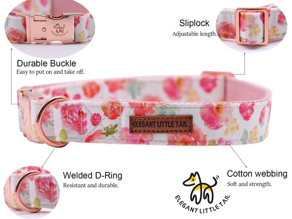 Dog Collar Bow Cotton Webbing Bowtie Adjustable Small Medium Large Cats Pet