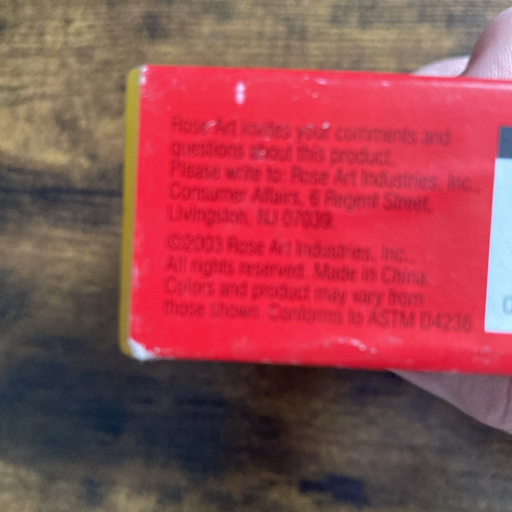 Vintage Roseart Crayons 2003 Plastic Container Read