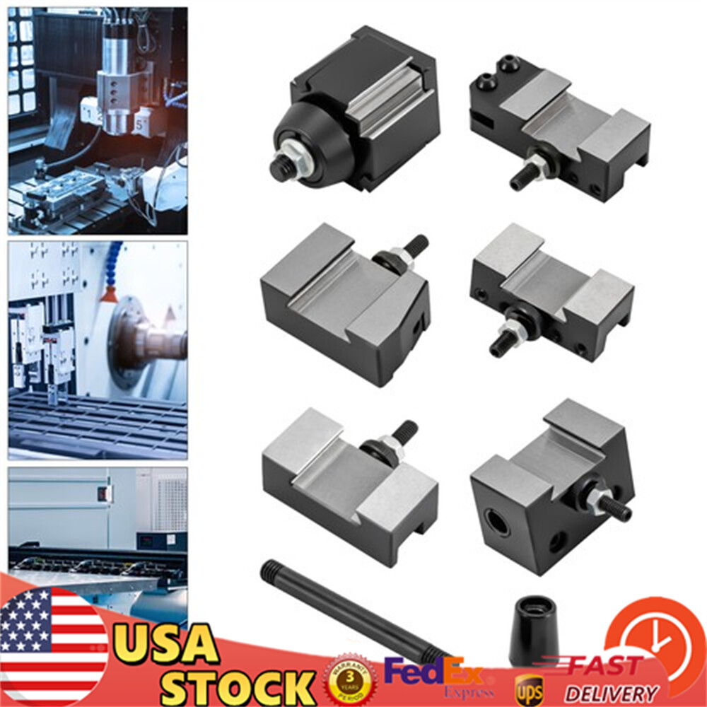 6 Pack Wedge Type Quick Change Tool Post Set Fit for 6-9inch Swing Small Lathe