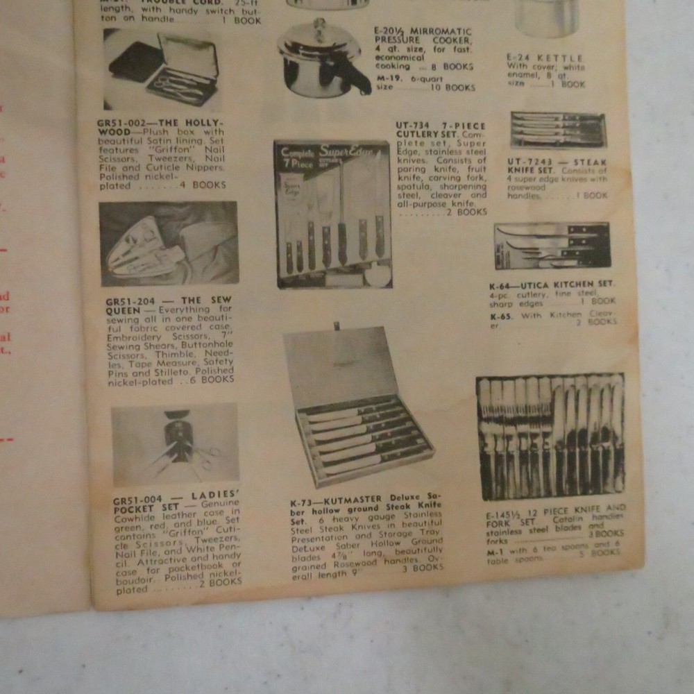 Red Stamp Premium Catalog 1952 National Gift Seal Denver CO Knapp Monarch Salem