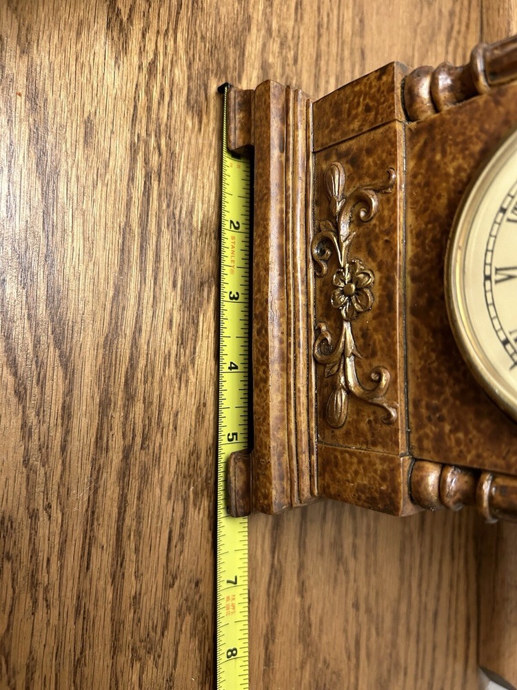 Marble Effect Resin Mantel Clock