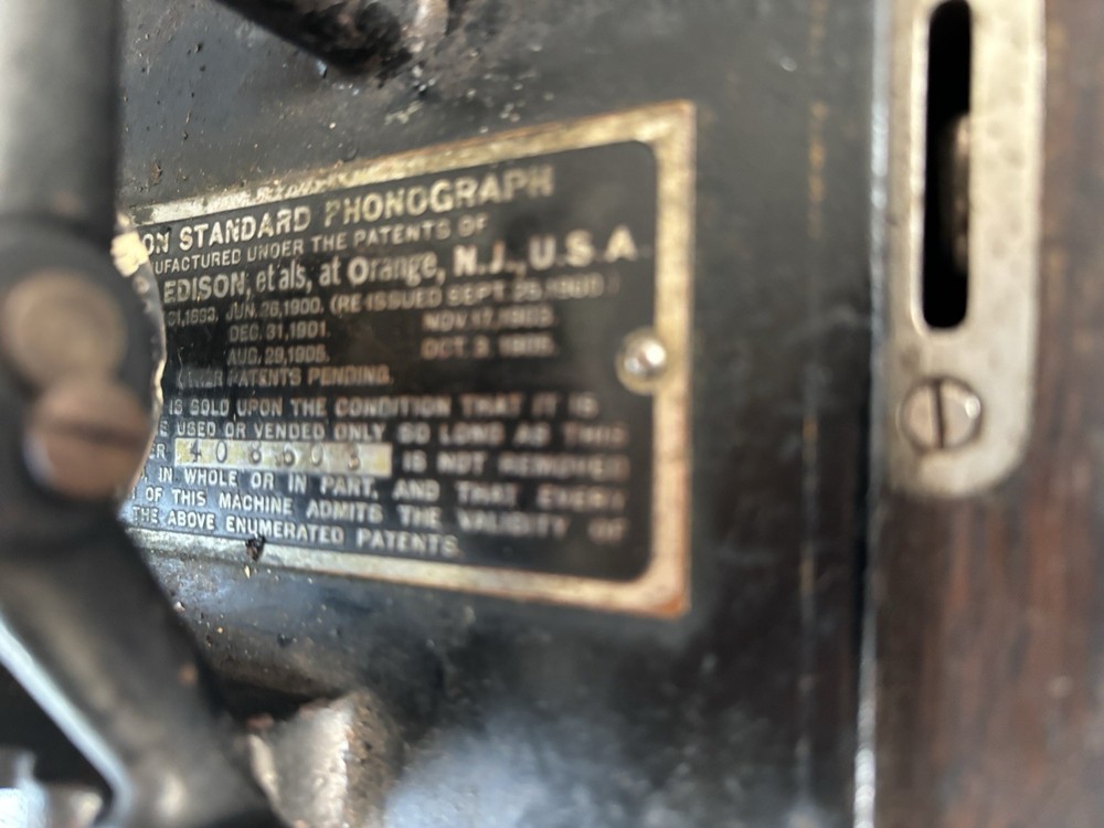 Vintage Edison Standard Phonograph Winds Runs