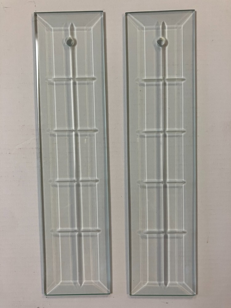 Lightolier Clear Rectangular Beveled Glass Panel Grid Lines/Replacement -USED