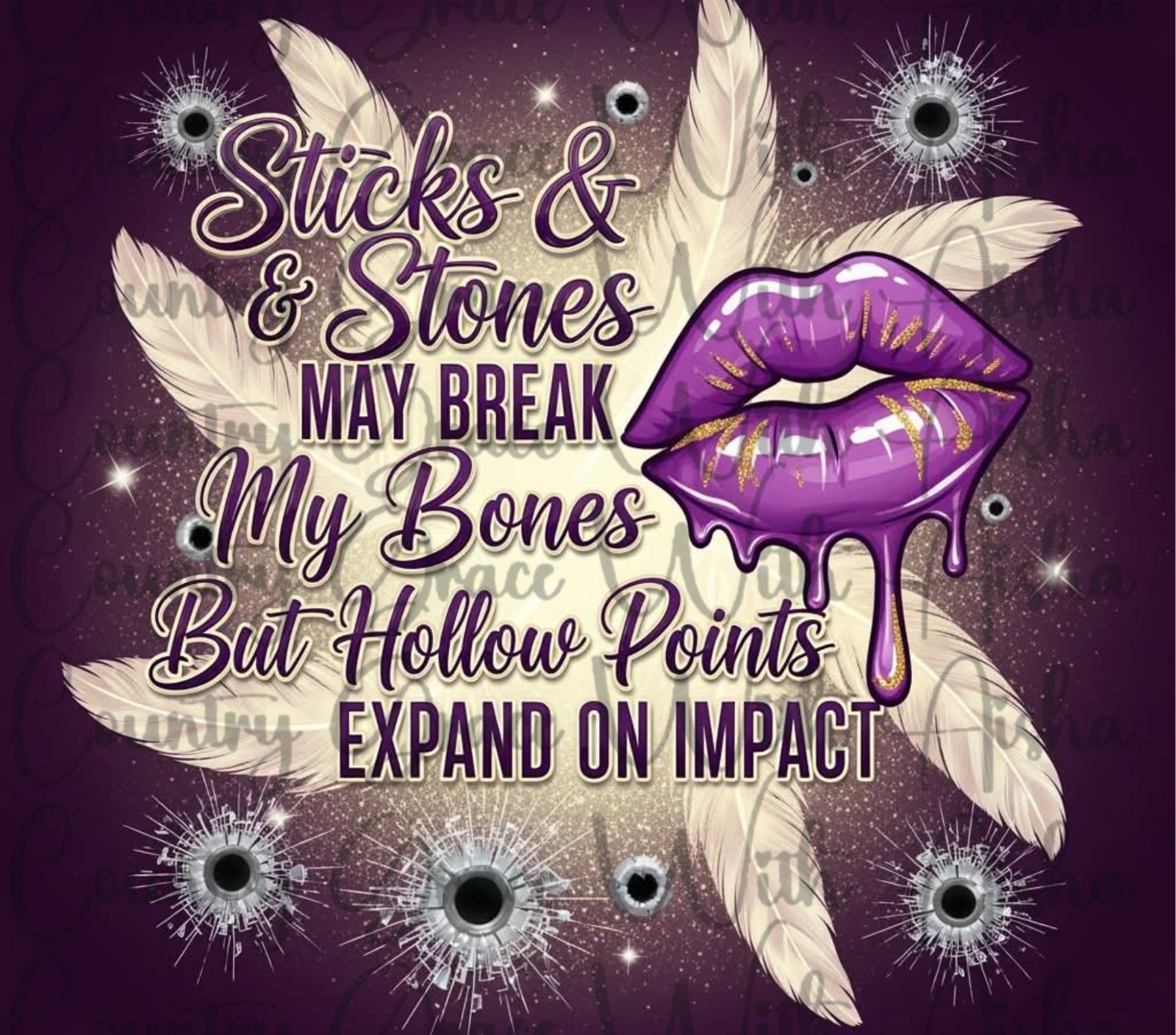 Sticks and Stones 20oz Skinny Tumbler Sublimation Transfer Ready To Press