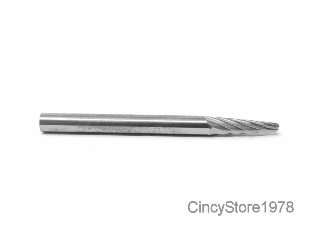 SL41S Taper Shape SOLID Carbide Burr Bur Cutting Tool Die Grinder Bit 1/8"