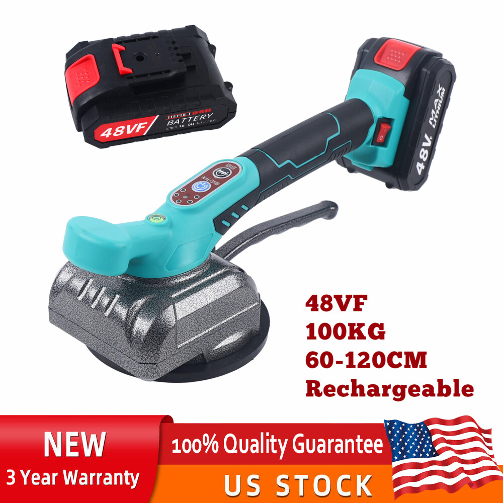 Hand Held Tile Tiling Machine with Suction & 48V Battery, 5-Speed Adjustment