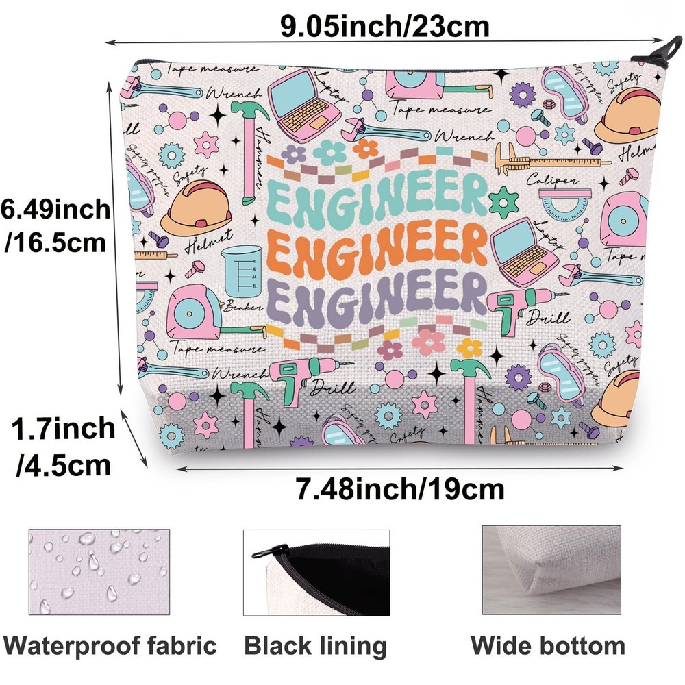 BWWKTOP Engineer Zipper Makeup Bag Future Engineer Gifts Engineering Professi...