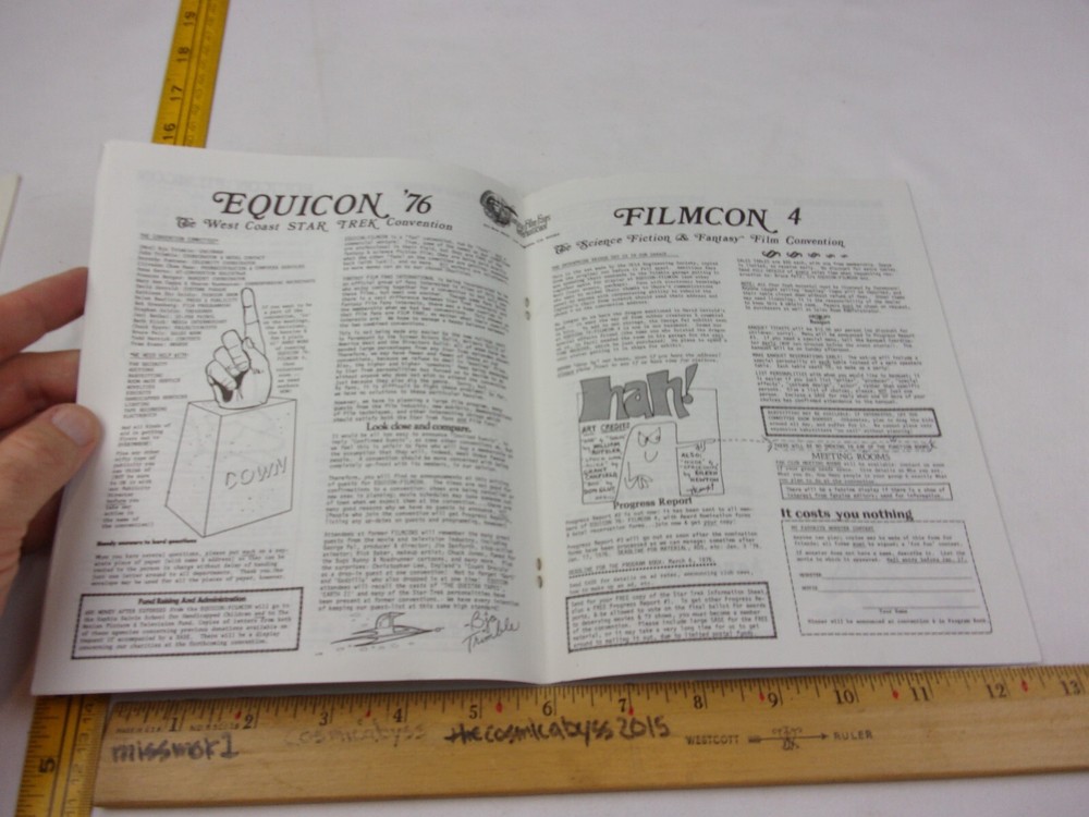 1976 Equicon Star Trek Convention progress report 2 program Los Angeles