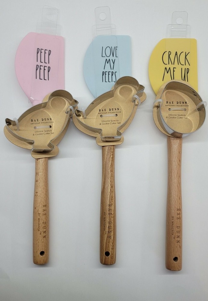 Rae Dunn Easter Spatula Cookie Cutter Set Gift NEW
