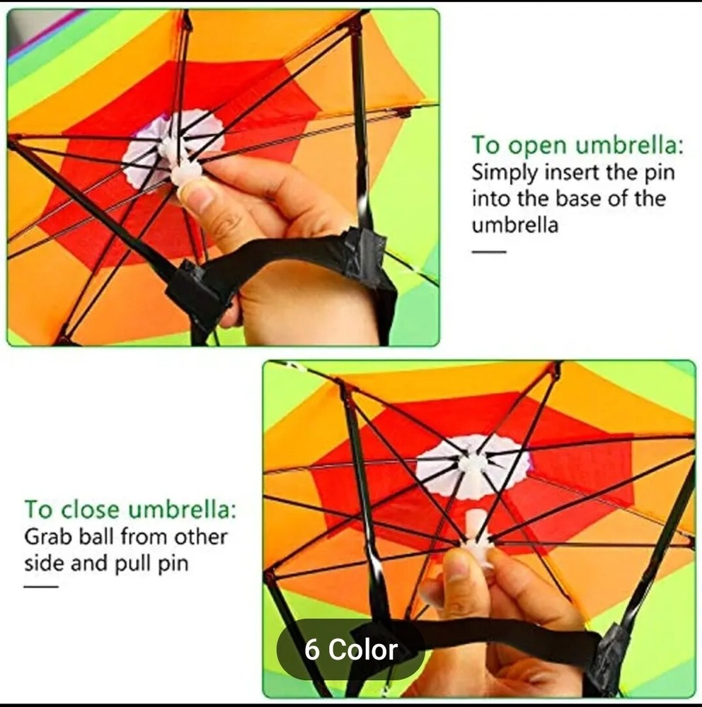Umbrella Hat Sun Rain Folding Multifunction Adjustable Outdoor Headgear