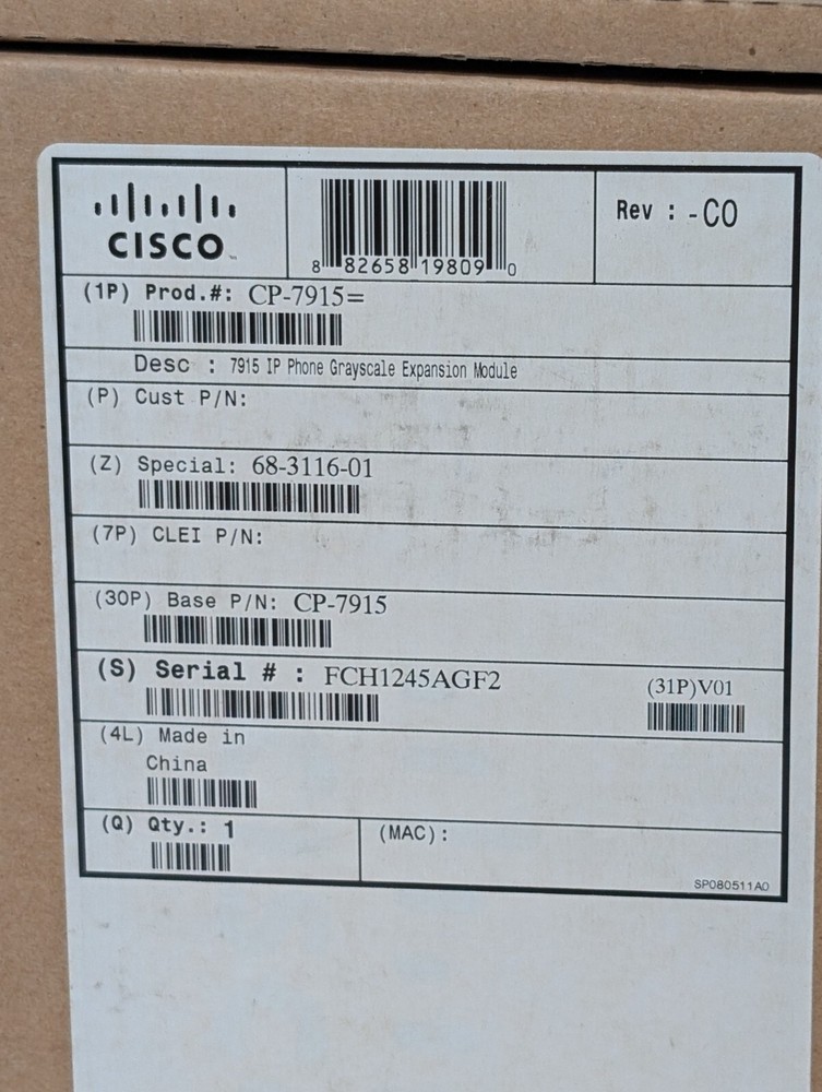Cisco CP-7915 VoIP 12 (Programmable) Line Expansion Module, Illuminated Buttons