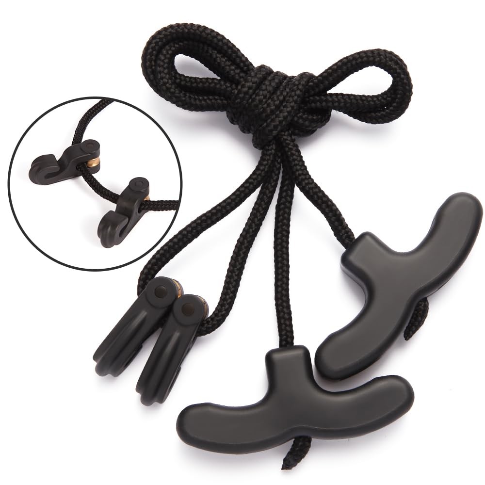 AHOSOUTLY Crossbow Pull Cord Cocking Rope Device Double Handle Black