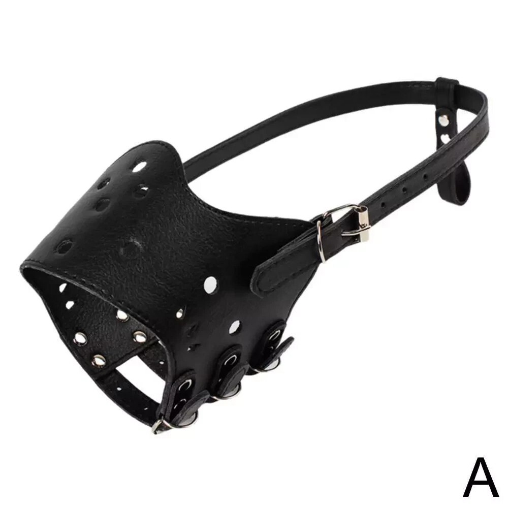 Leather Muzzle  XLarge - Control Barking Biting and Chewing'