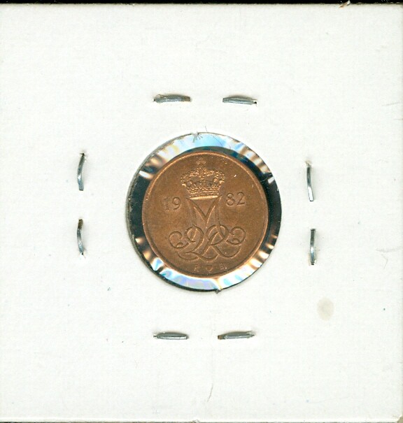 1982 DENMARK 5 ØRE GREAT DETAILED COIN