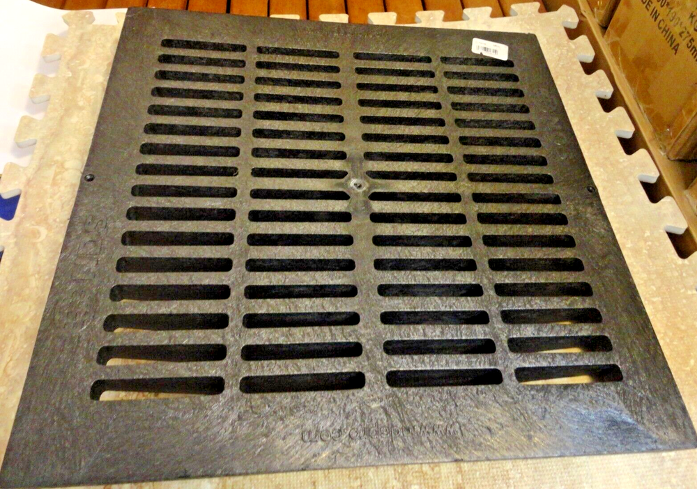 NDS 18 in. Black Square Polyolefin Drain Grate