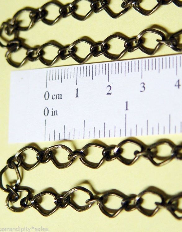 5 Ft Antique Brass 6x10mm Diamond Link Chain Long + Short Style 5 Feet SteamPunk