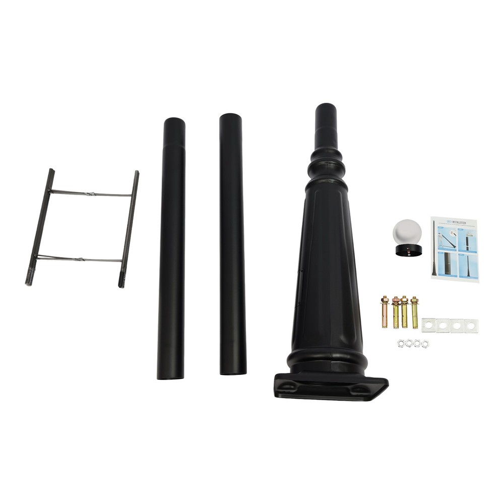 2.3 Meters Outdoor Split-type Light Post With Sturdy Ground Cage For Sidewalks