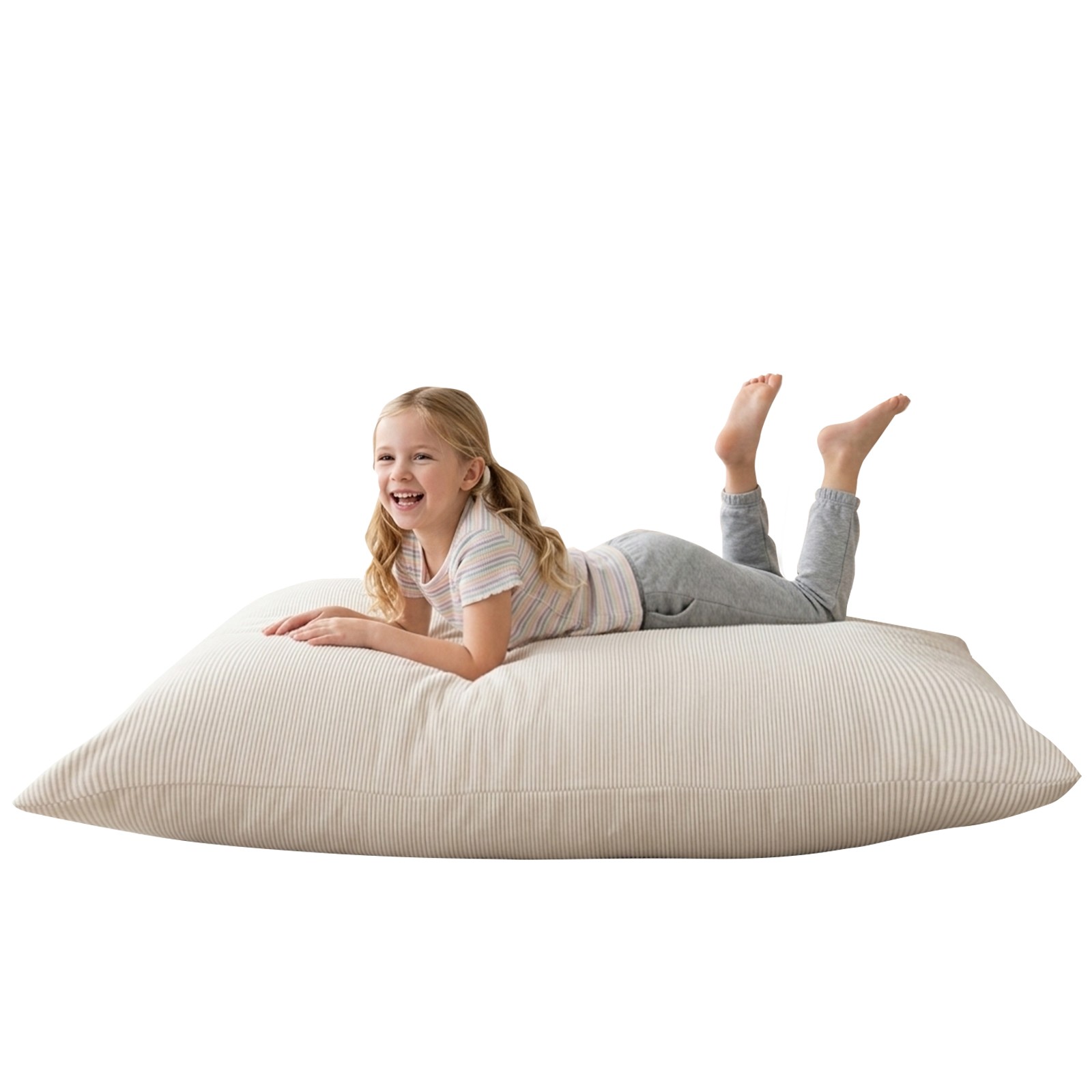 30x50 in Sponge Compression Sofa Chair Convertible Bean Bag w/ Cushion Washable