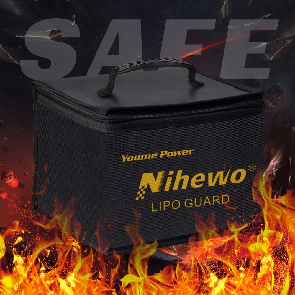 Lipo Safe Bag Fireproof Explosionproof Battery Bag Organizer - Large Capacity...