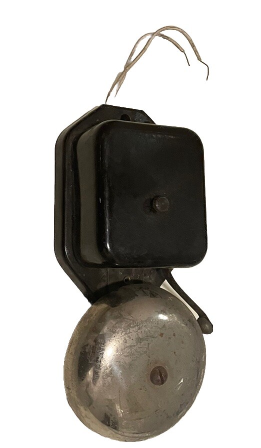6213 Antique German Workshop Bell Bakelite Chrome Signed
