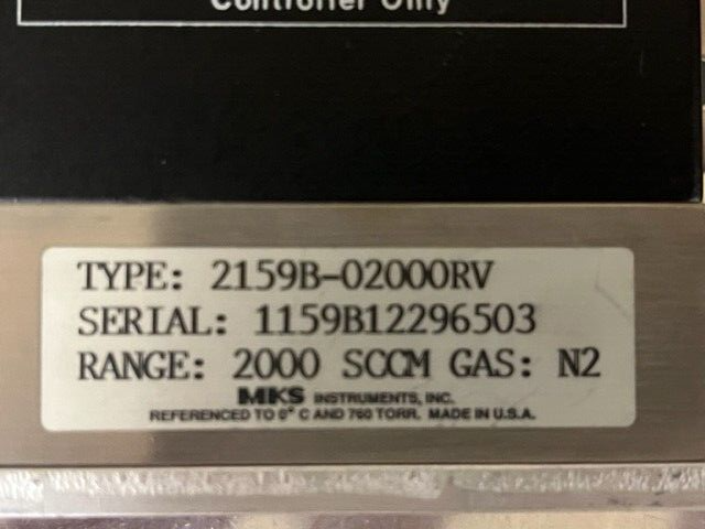 MKS MASS FLOW CONTROLLER 2159B-02000RV, VCR, 2000 SCCM N2