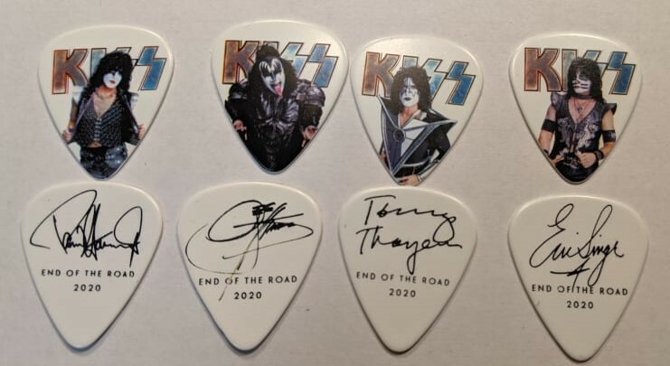 KISS EOTR 2020 Guitar Pick set of 4 INDIVIDUAL PORTRAITS END OF THE ROAD