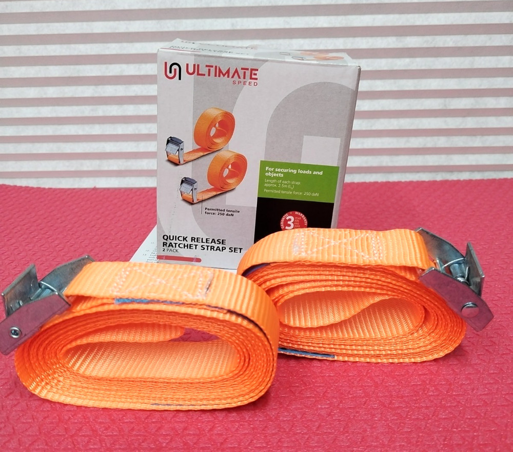 ULTIMATE SPEED TIDE &  QUICK RELEASE RATCHET STRAP SET 2 PACK 2.5M 250daN 🚗🔩