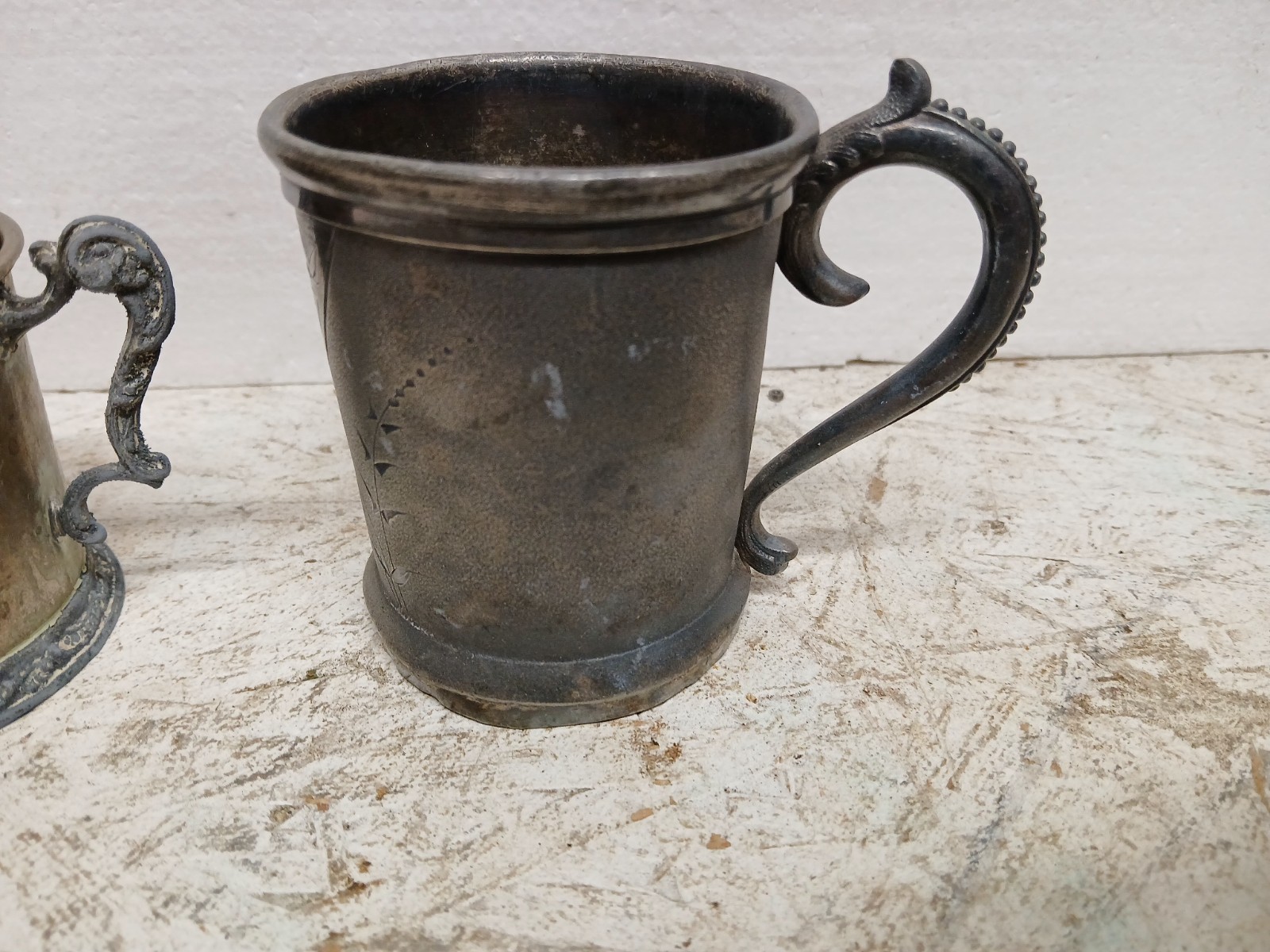 Collection of Vintage Silver Plated Nursery Baby Cups and Spoon Set of 2