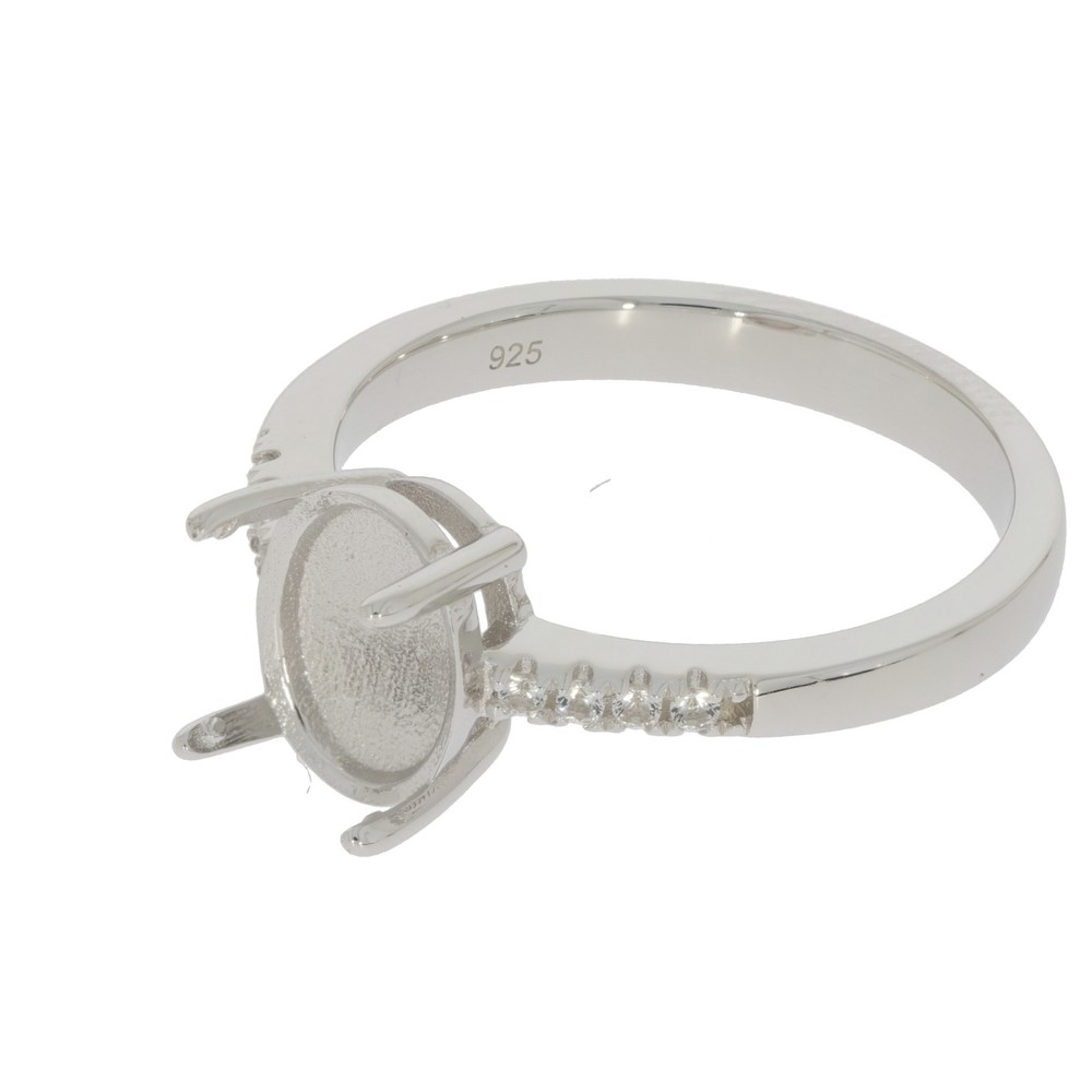 Sterling Silver Semi Mount Ring Setting Oval OV 9x7mm