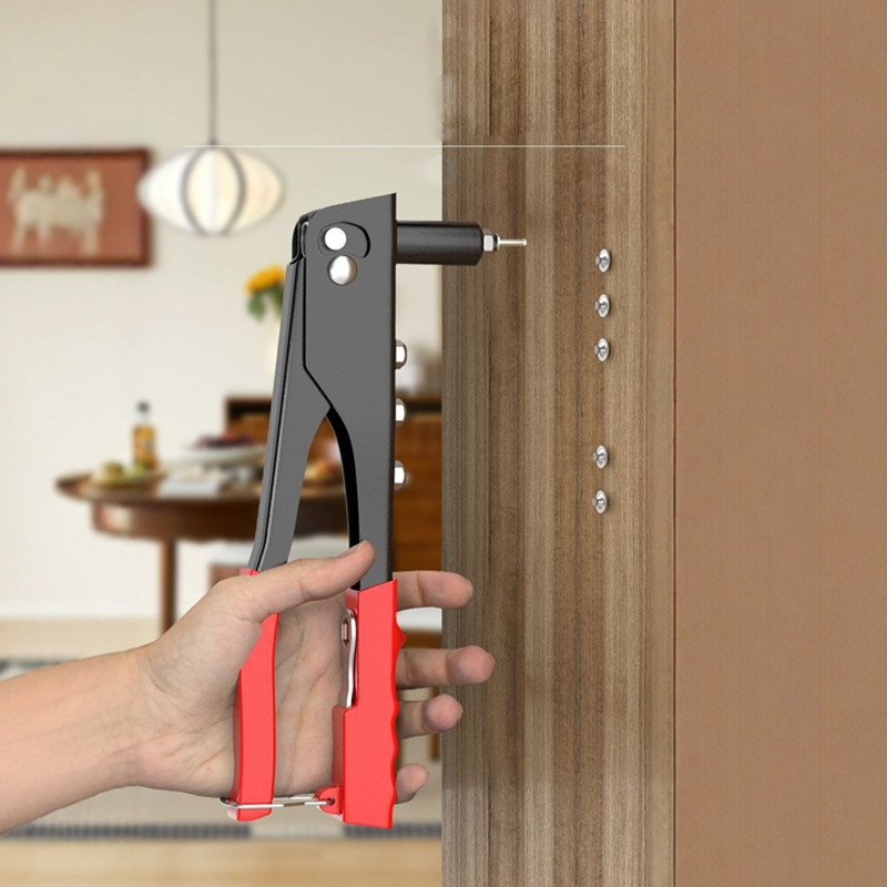 1 Heavy Duty Rivet Gun Kit, Hand Rivet Tool for Metal, Wood and Plastic