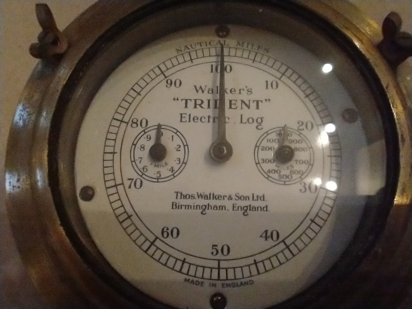 Original Walker's Marine Nautical "TRIDENT" Electric Log with Harpoon