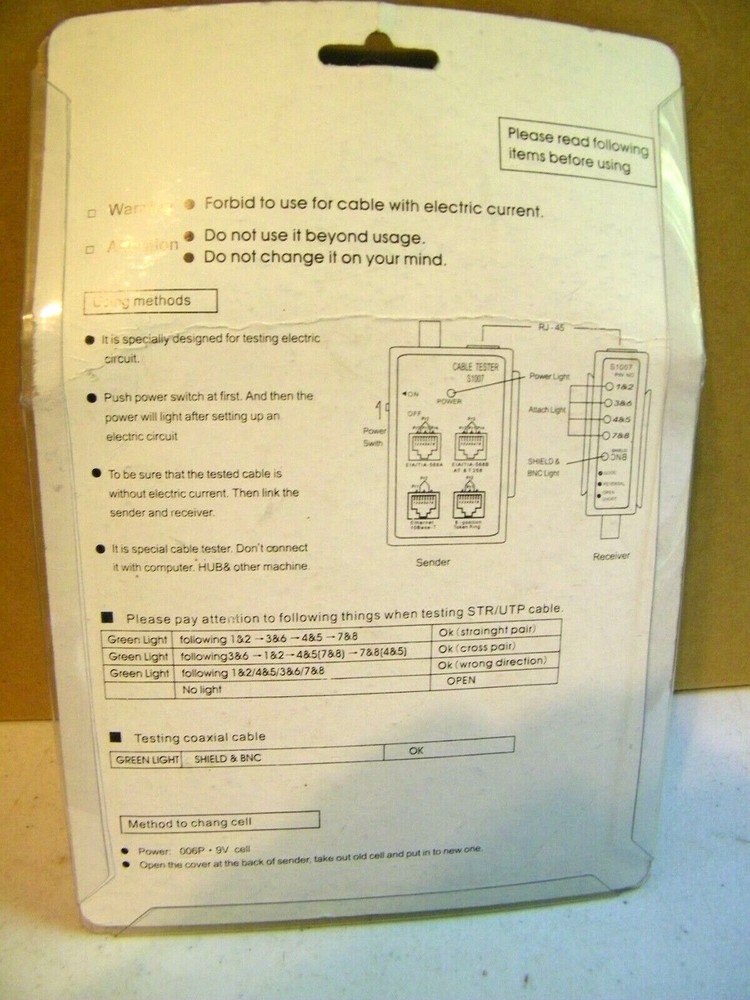New Network Cable Tester S1007
