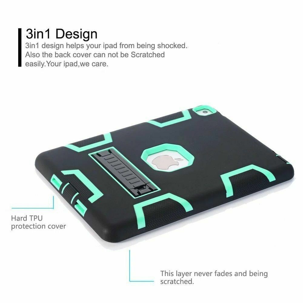 iPad mini (5/4/3/2/1) Case Heavy Duty Shockproof Stand Cover + Screen Protector