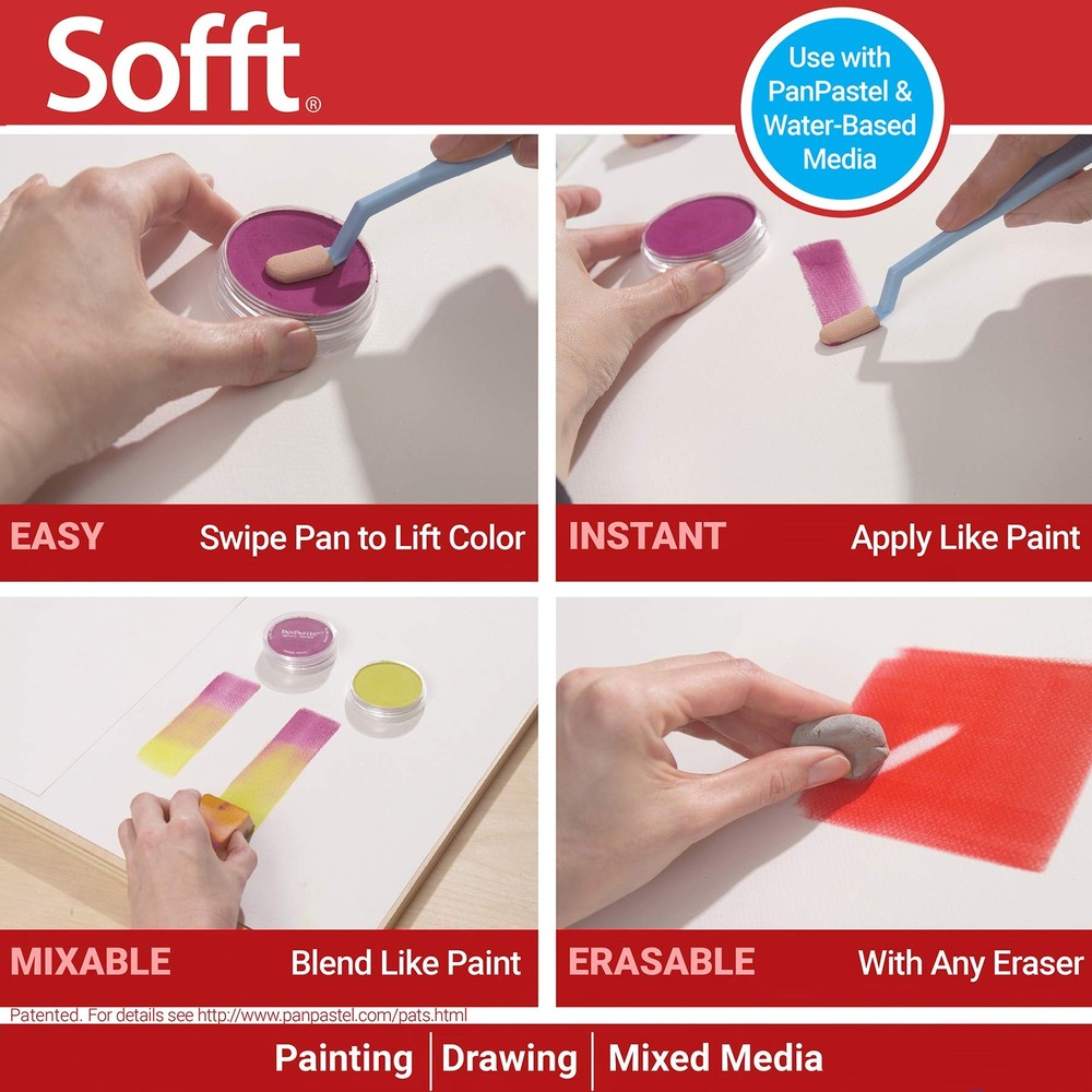 PanPastel 63071 Sofft Tools for Fine Art & Craft Replaceable Sponge Heads - 8...
