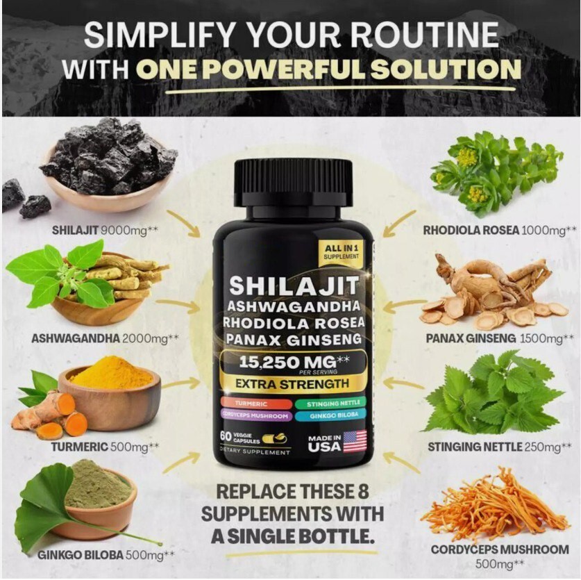 Sea Moss & Shilajit (Black Seed Oil, Turmeric, Ashwagandha, Ginger, Vitamin D