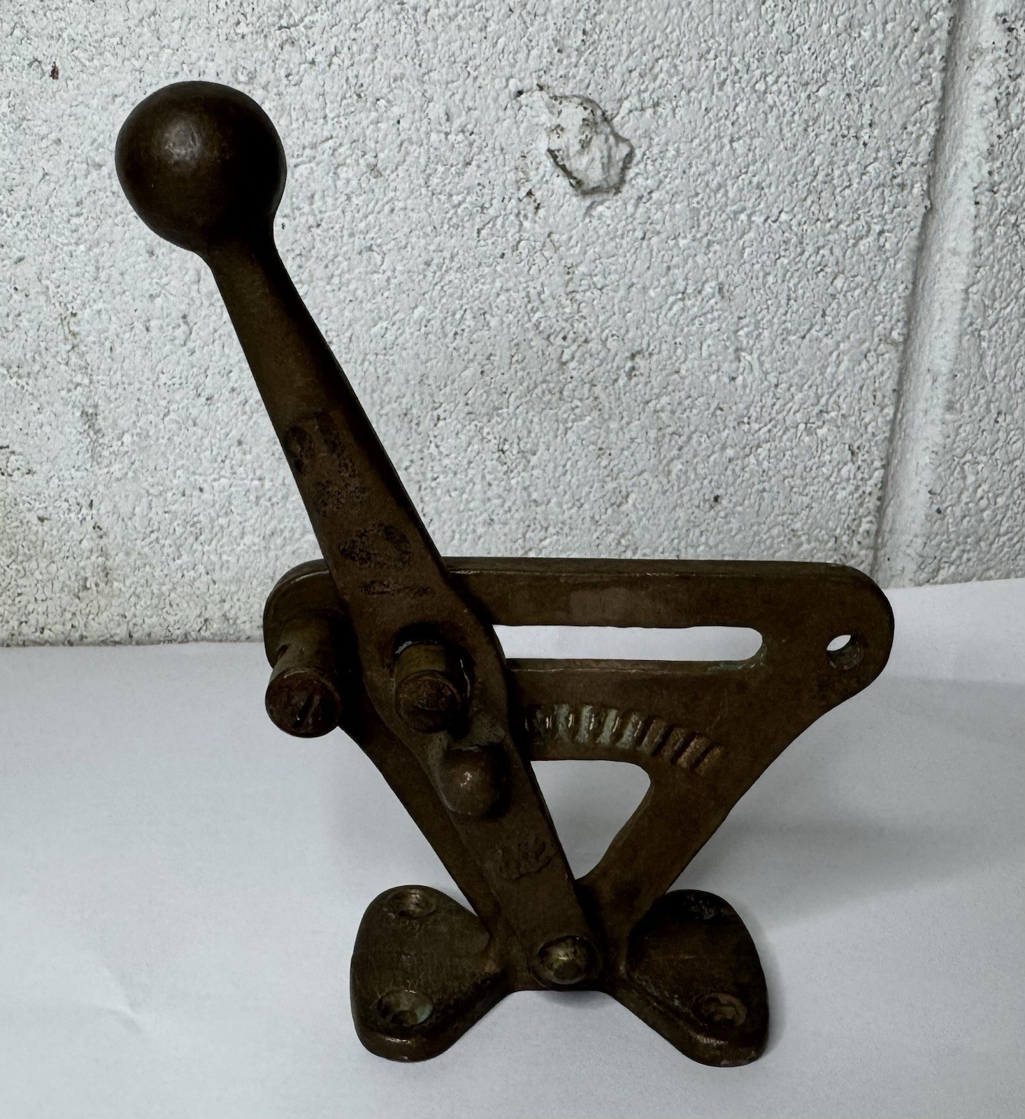 Antique VTG Rare Boat Hand Throttle Solid Brass Bronze Marked WC Controller Fuel