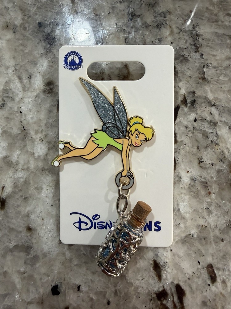 Disney Pins Tinker Bell With Glass Jar Pixie Dust